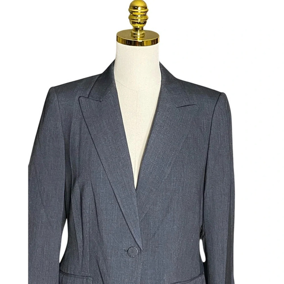 CALVIN KLEIN | Women's One Button Stretch Dark Gray Blazer Size 8 - Picture 5 of 8